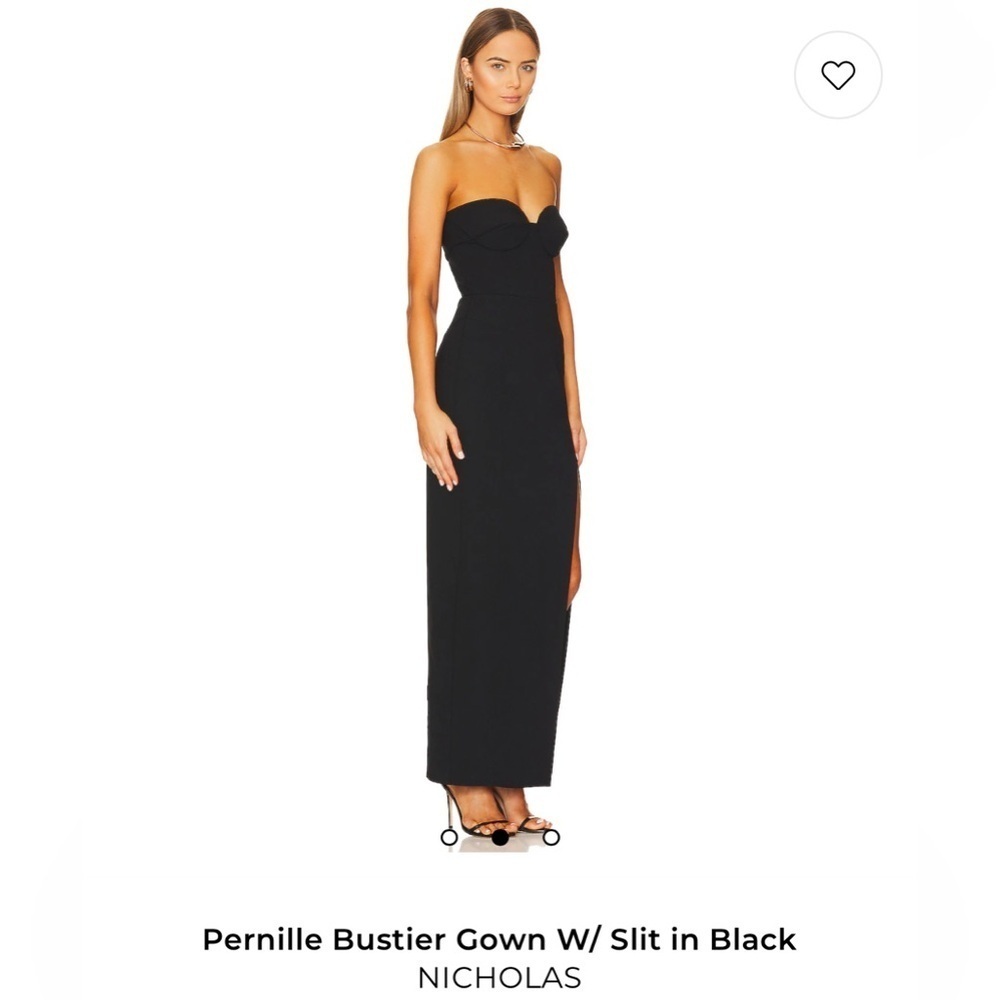 NICHOLAS Strapless Pernille Bustier Gown W/ Slit in Black size 8 NWT - Picture 4 of 11